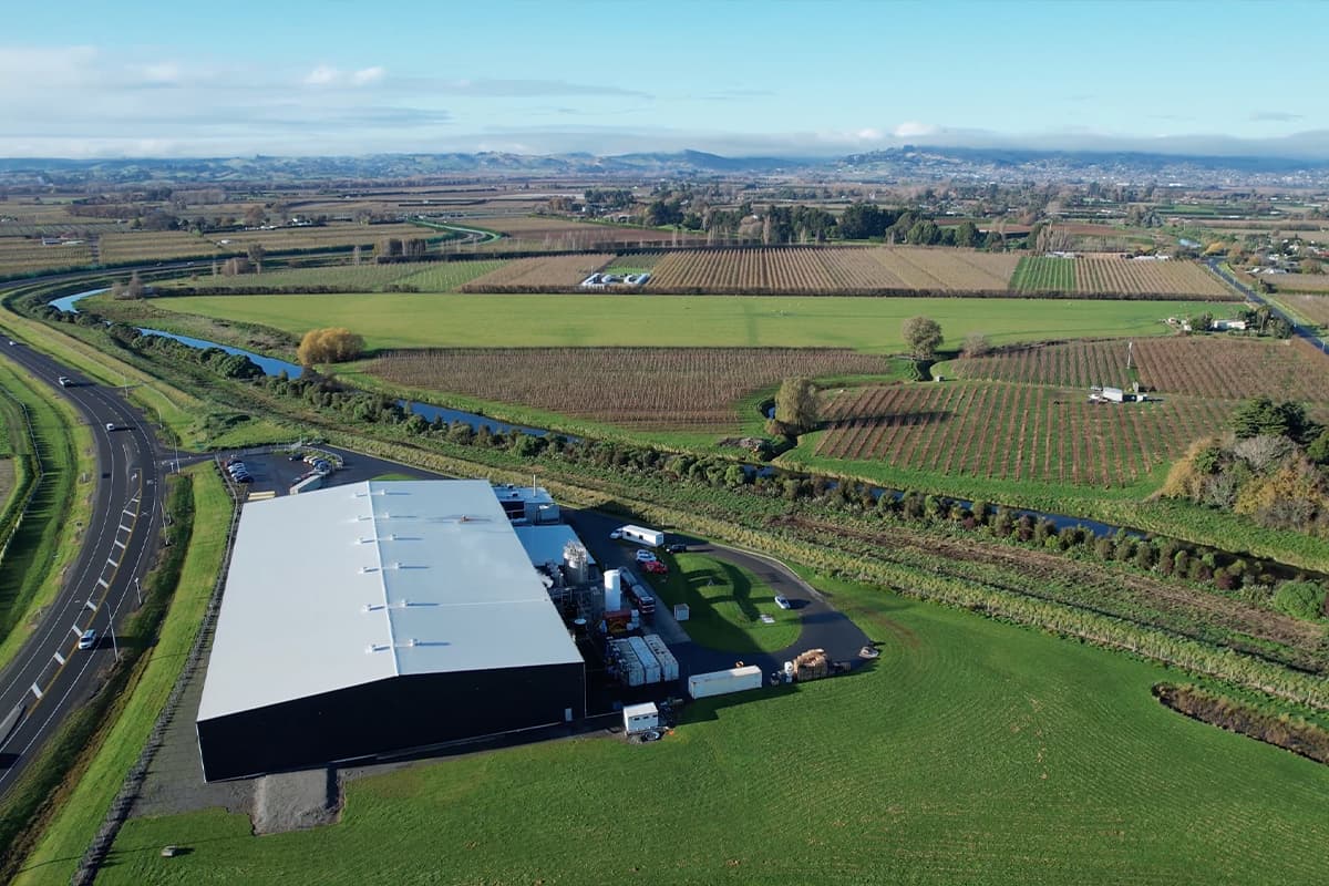 Aerial view of the Apollo Foods factory in Hawke's Bay, New Zealand